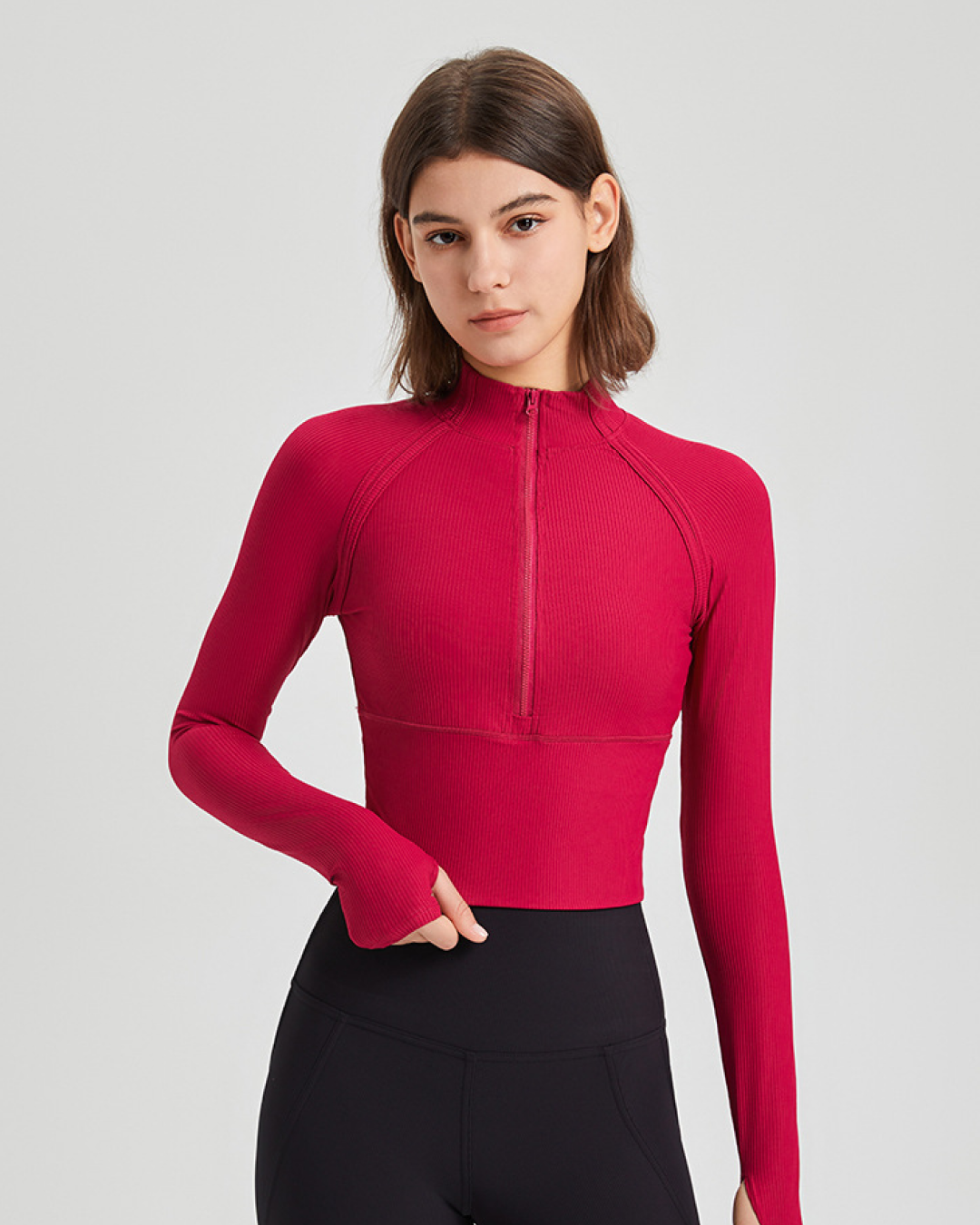 Long Sleeve Zip Crop Top Style and Comfort