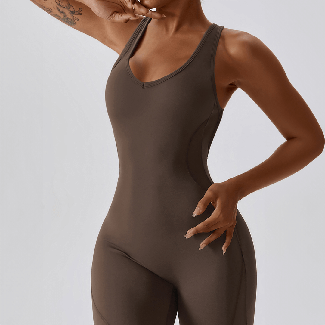 Moxi Solid Color Seamless Jumpsuit