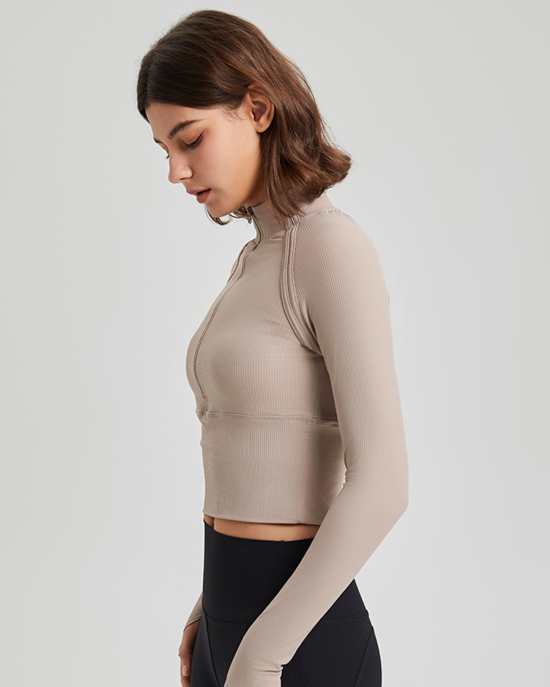 Long Sleeve Zip Crop Top Style and Comfort