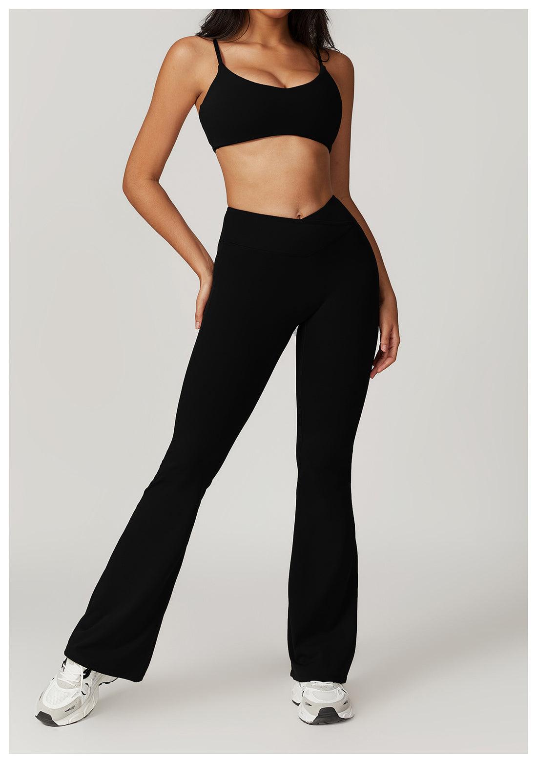 Cropped top and flare pants set