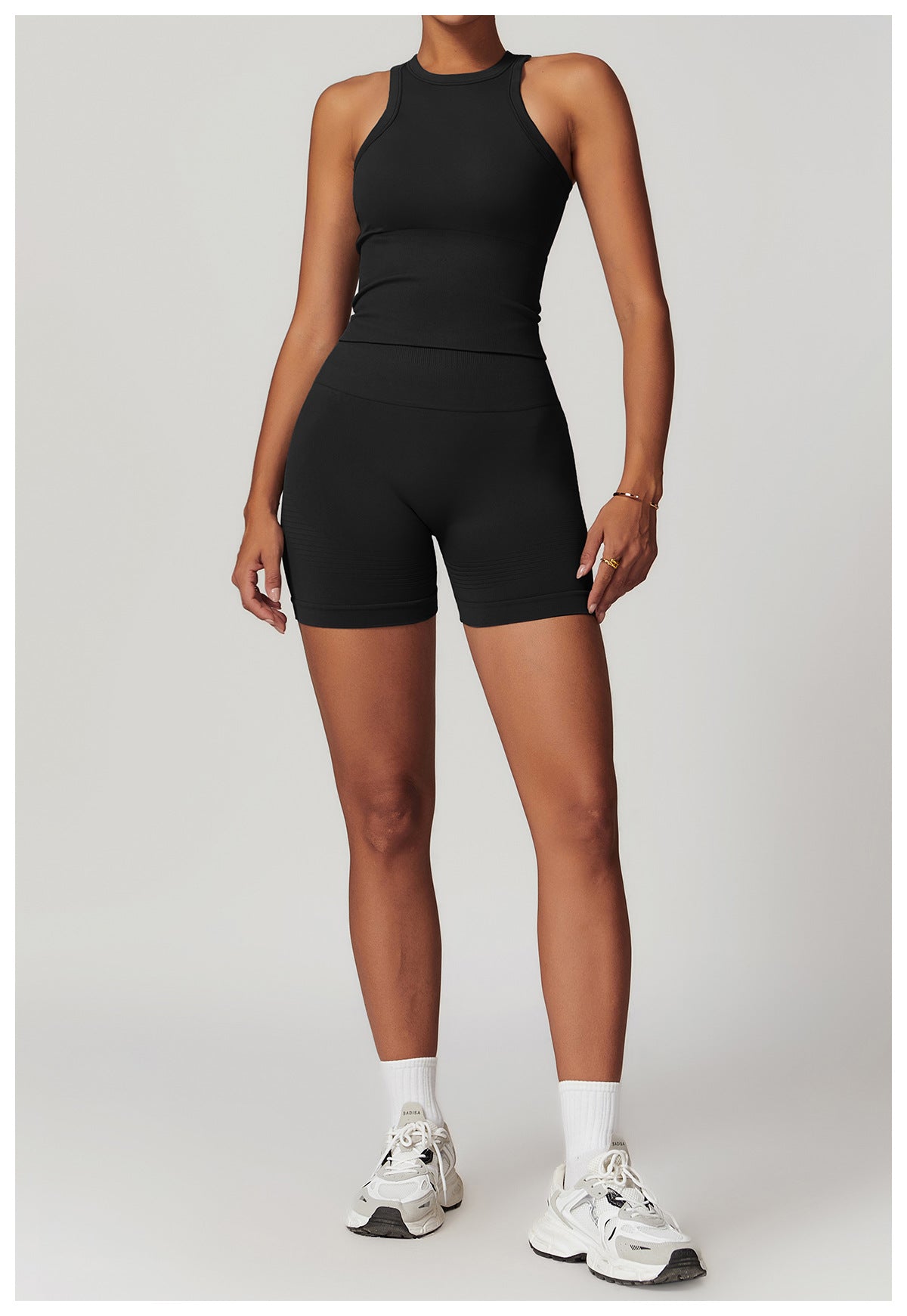 Closed tank top and shorts