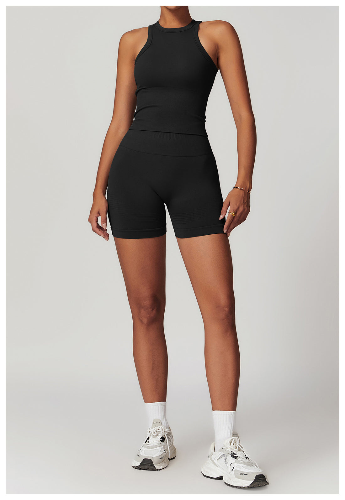 Closed tank top and shorts