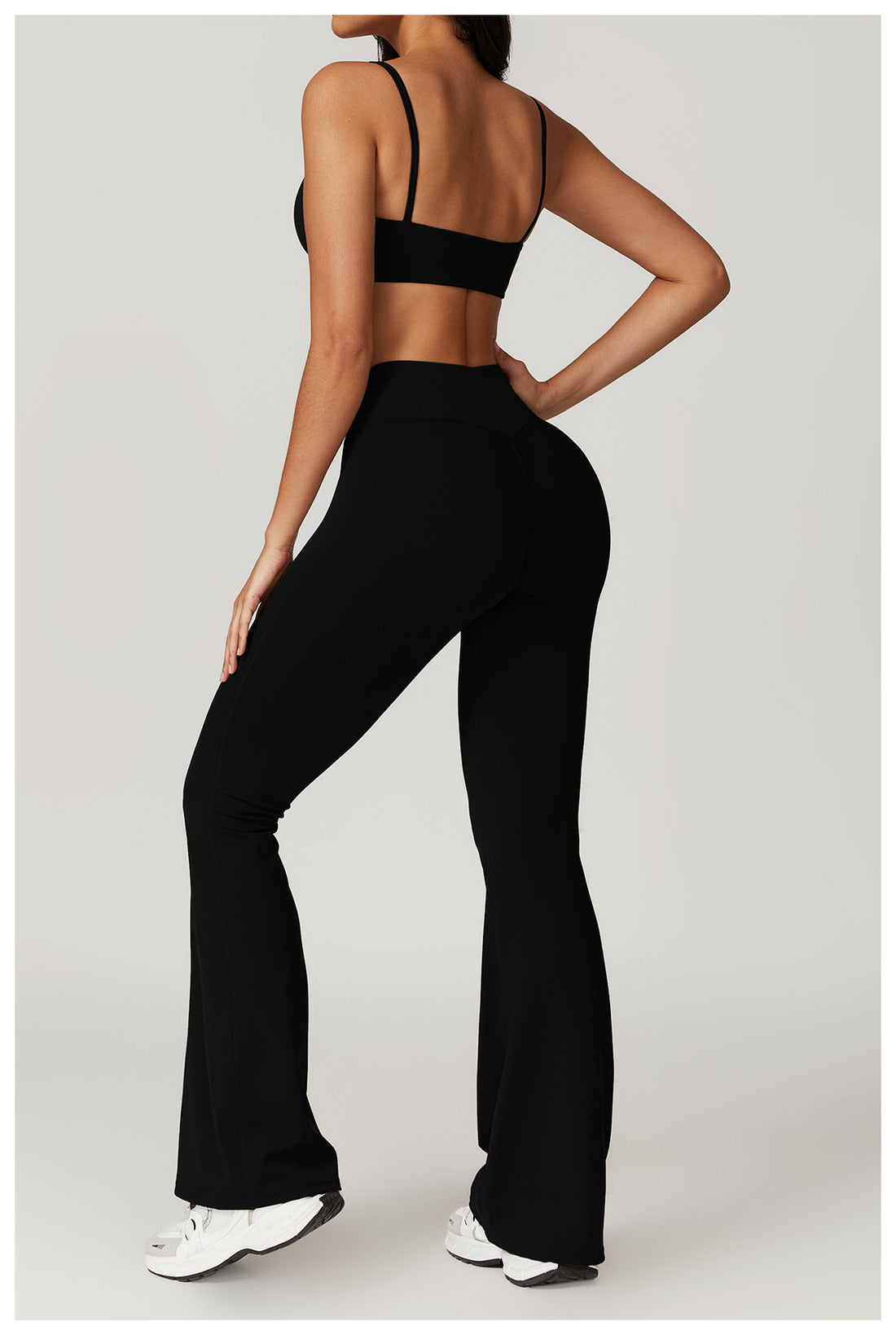 Cropped top and flare pants set