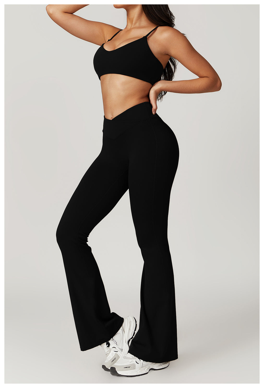 Cropped top and flare pants set