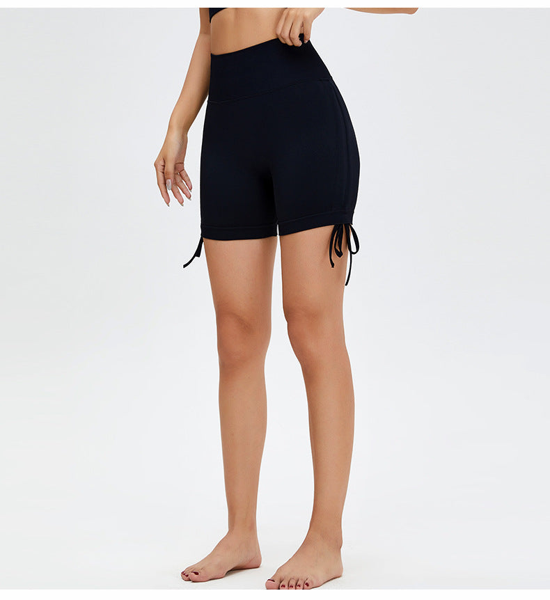 High-Waist Shorts with Side Ruching Detail