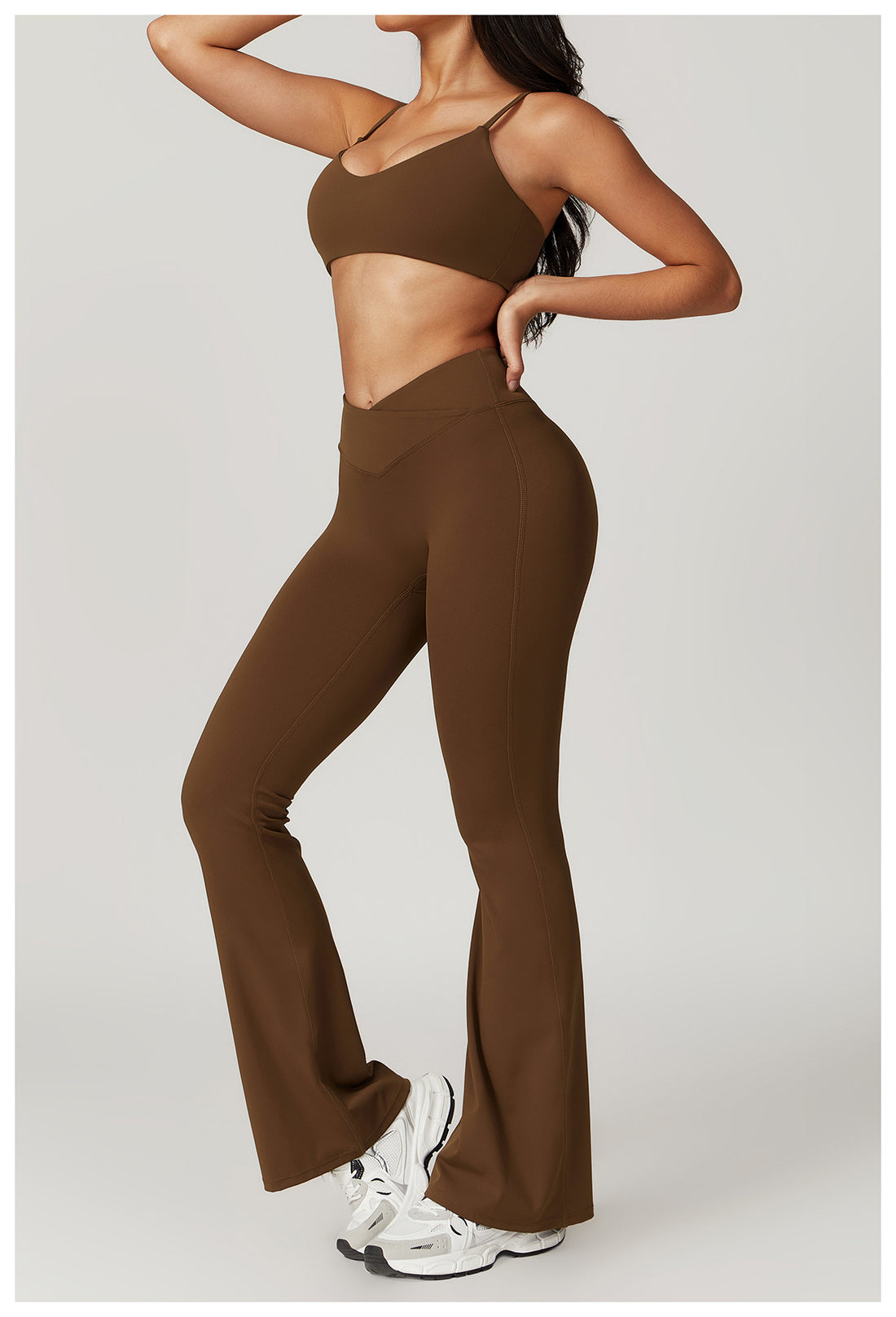 Cropped top and flare pants set