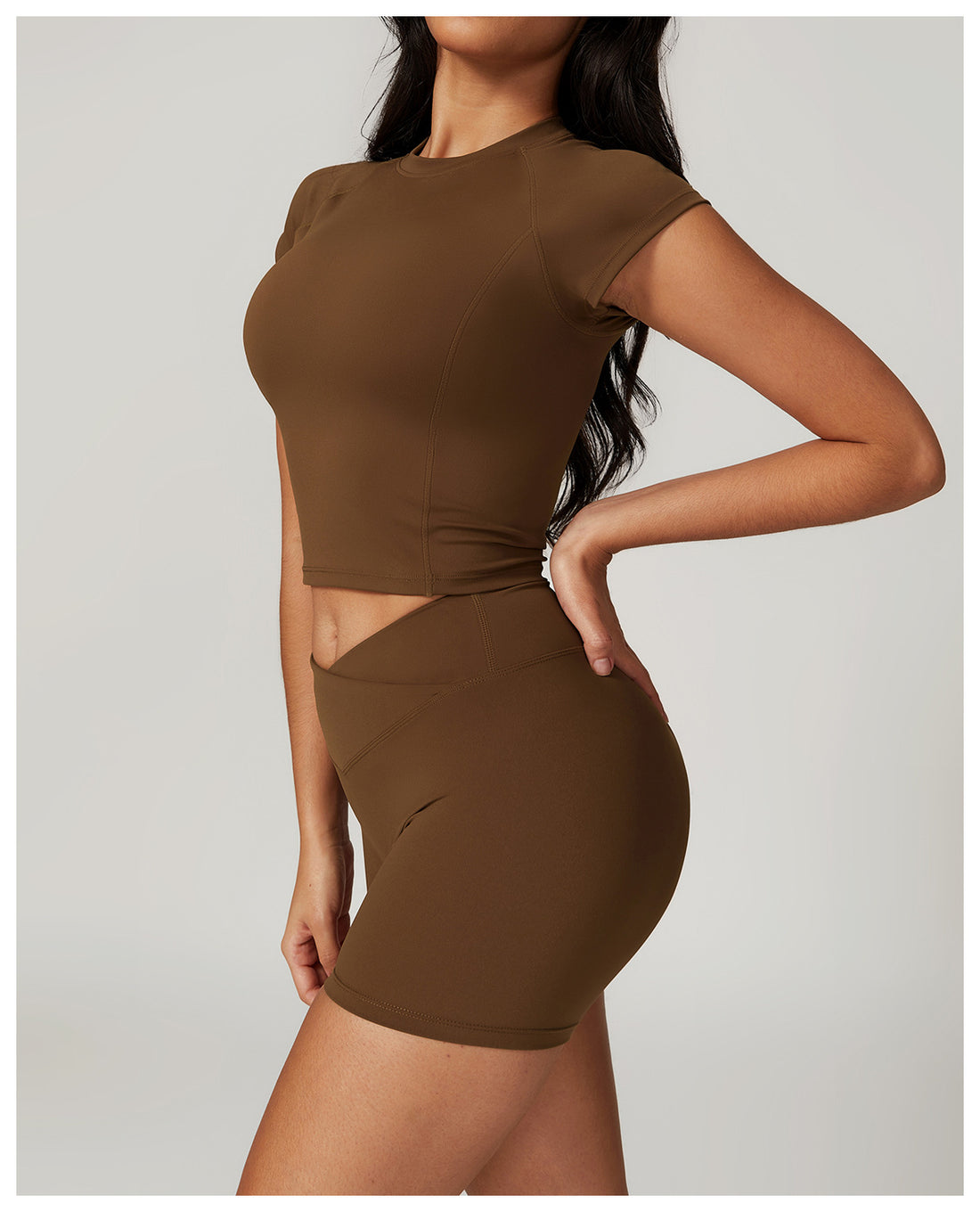 cross waist t-shirt and shorts