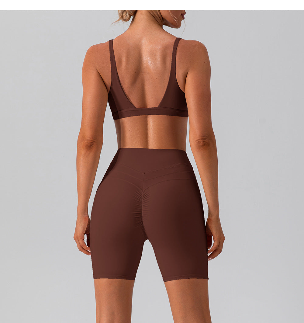 Triangle Top and High-Waisted Shorts Set