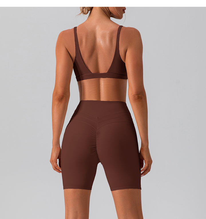 Triangle Top and High-Waisted Shorts Set