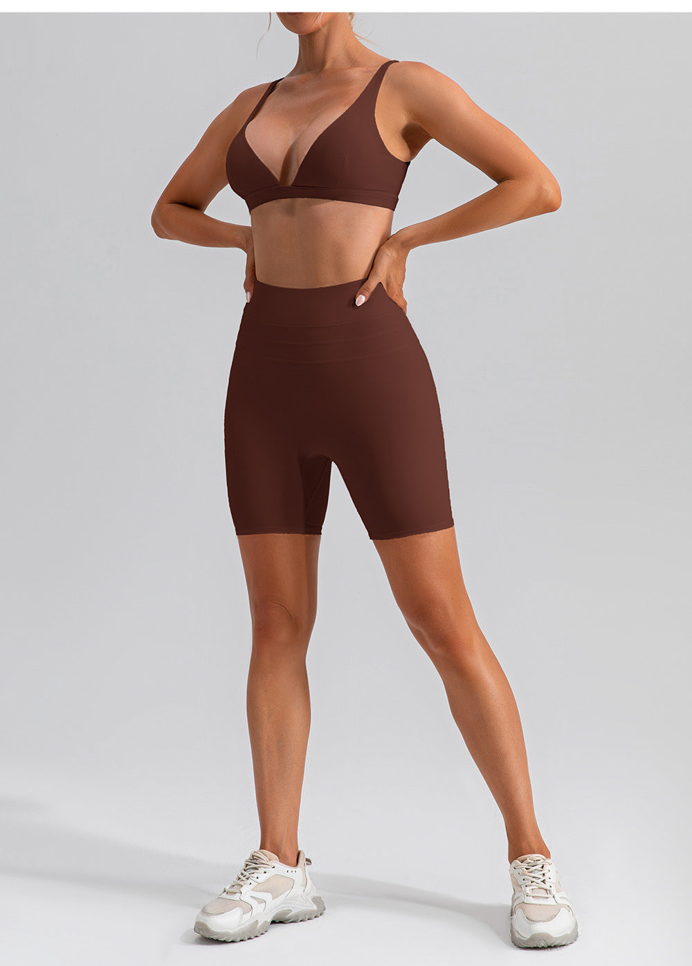 Triangle Top and High-Waisted Shorts Set