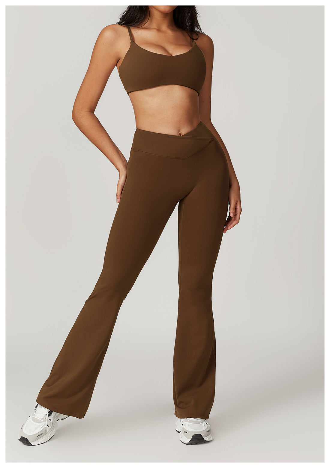 Cropped top and flare pants set
