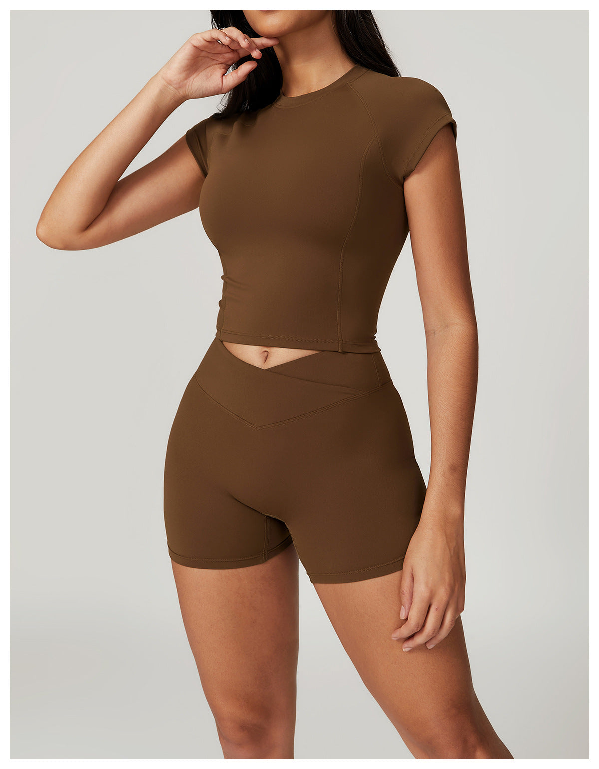 cross waist t-shirt and shorts