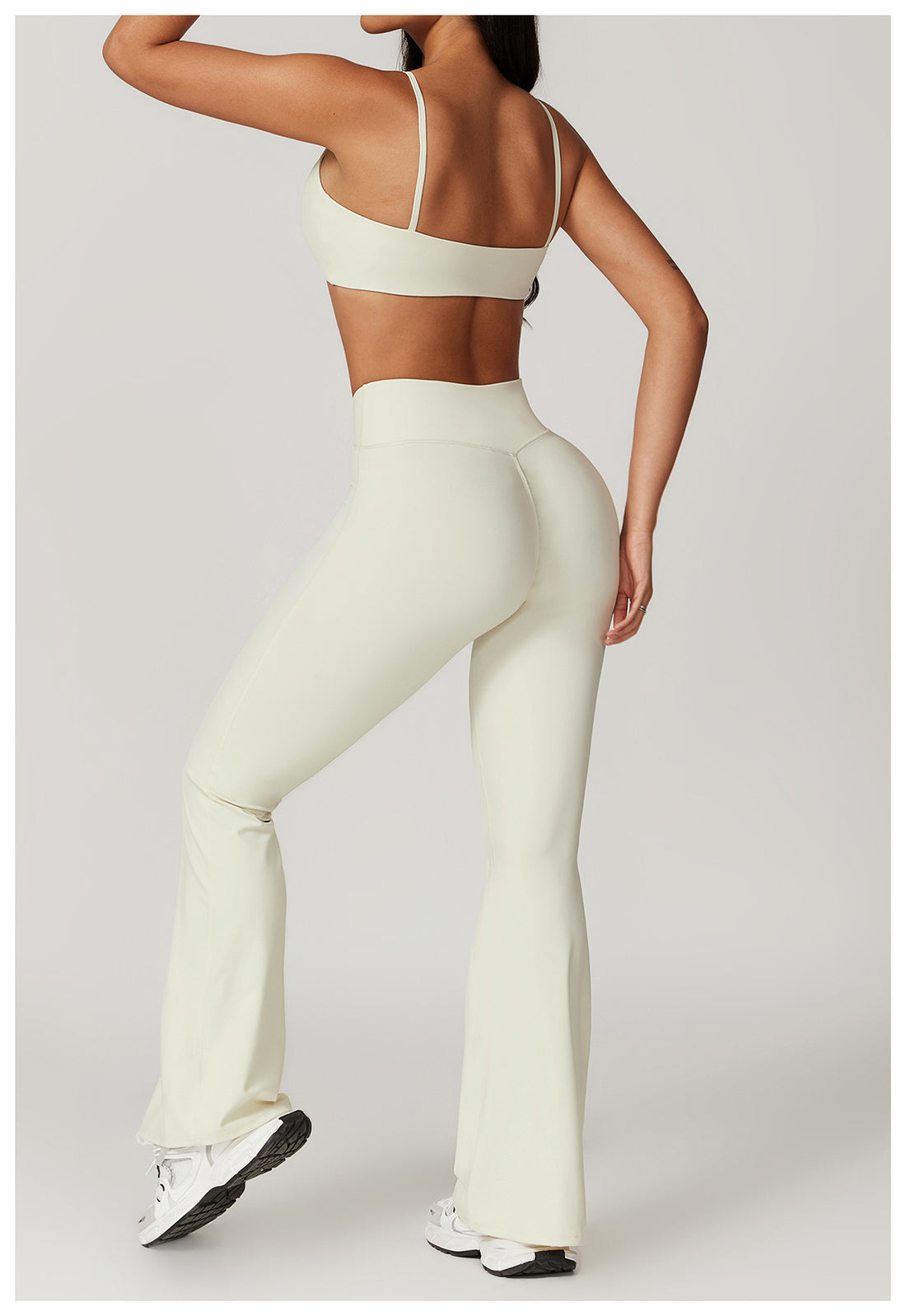 Cropped top and flare pants set