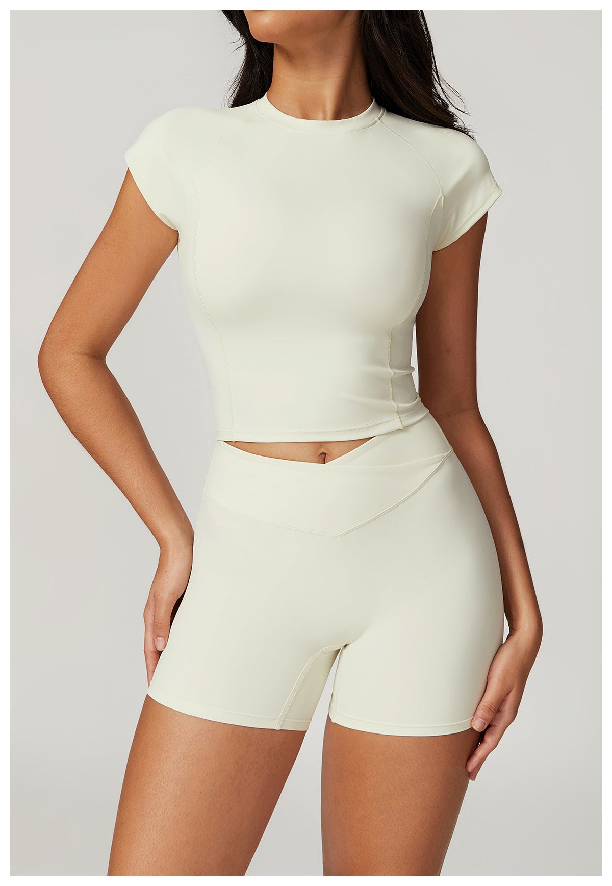 cross waist t-shirt and shorts