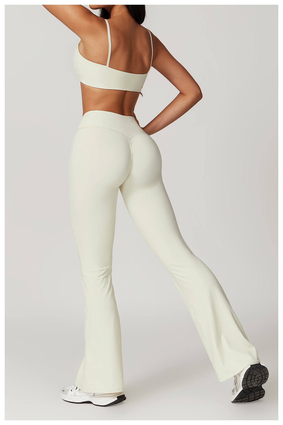 Cropped top and flare pants set