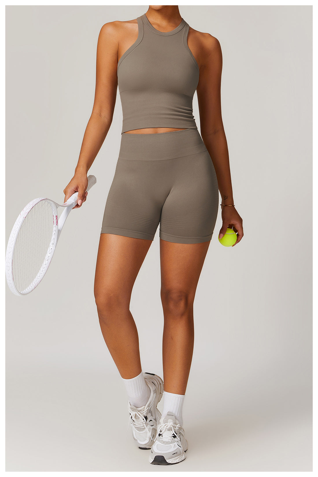 Closed tank top and shorts