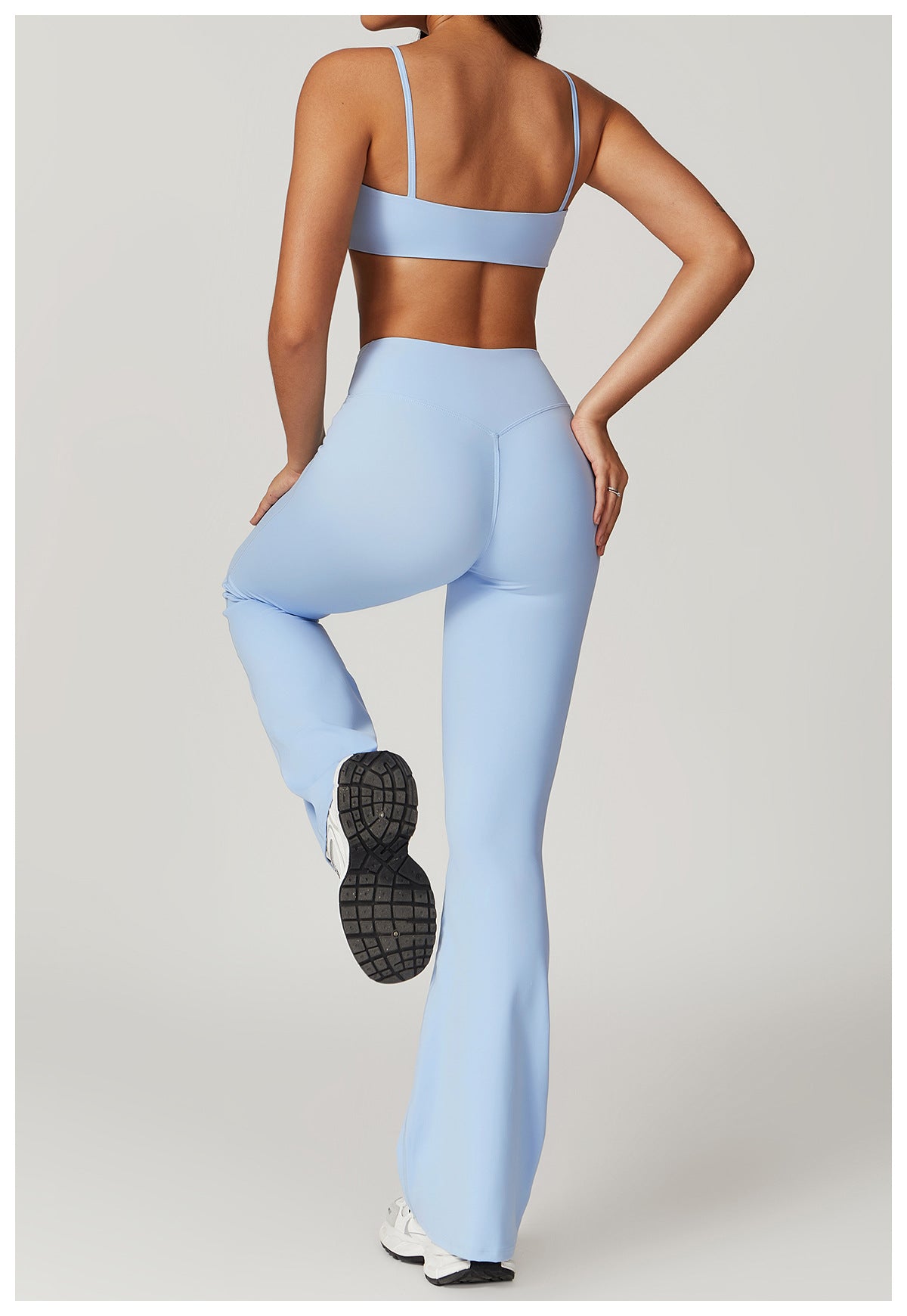 Cropped top and flare pants set