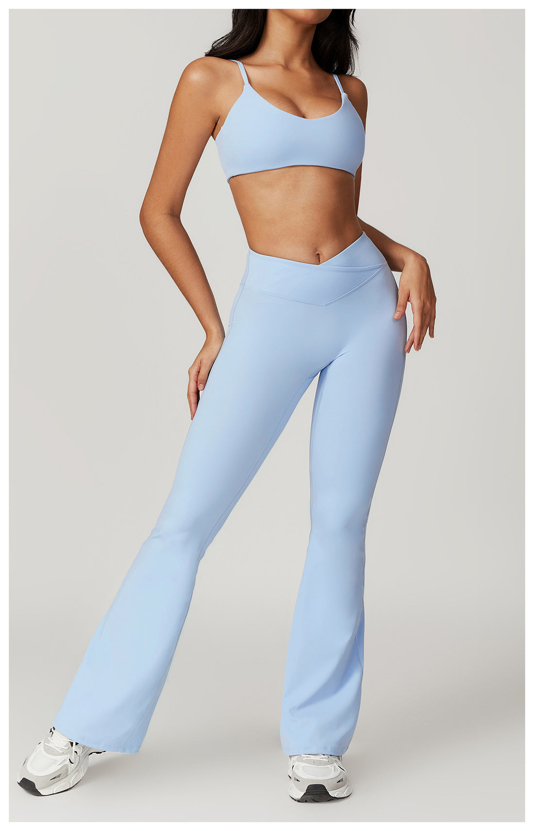Cropped top and flare pants set