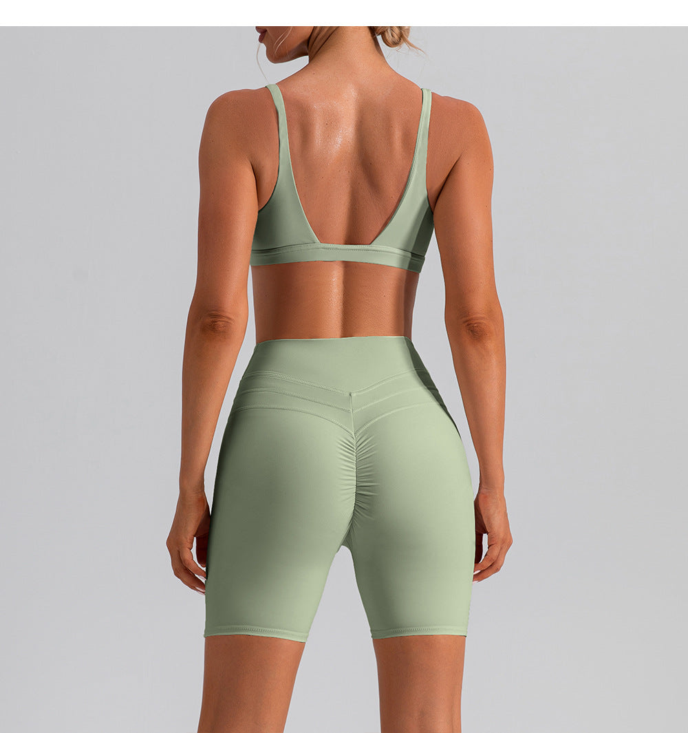 Triangle Top and High-Waisted Shorts Set