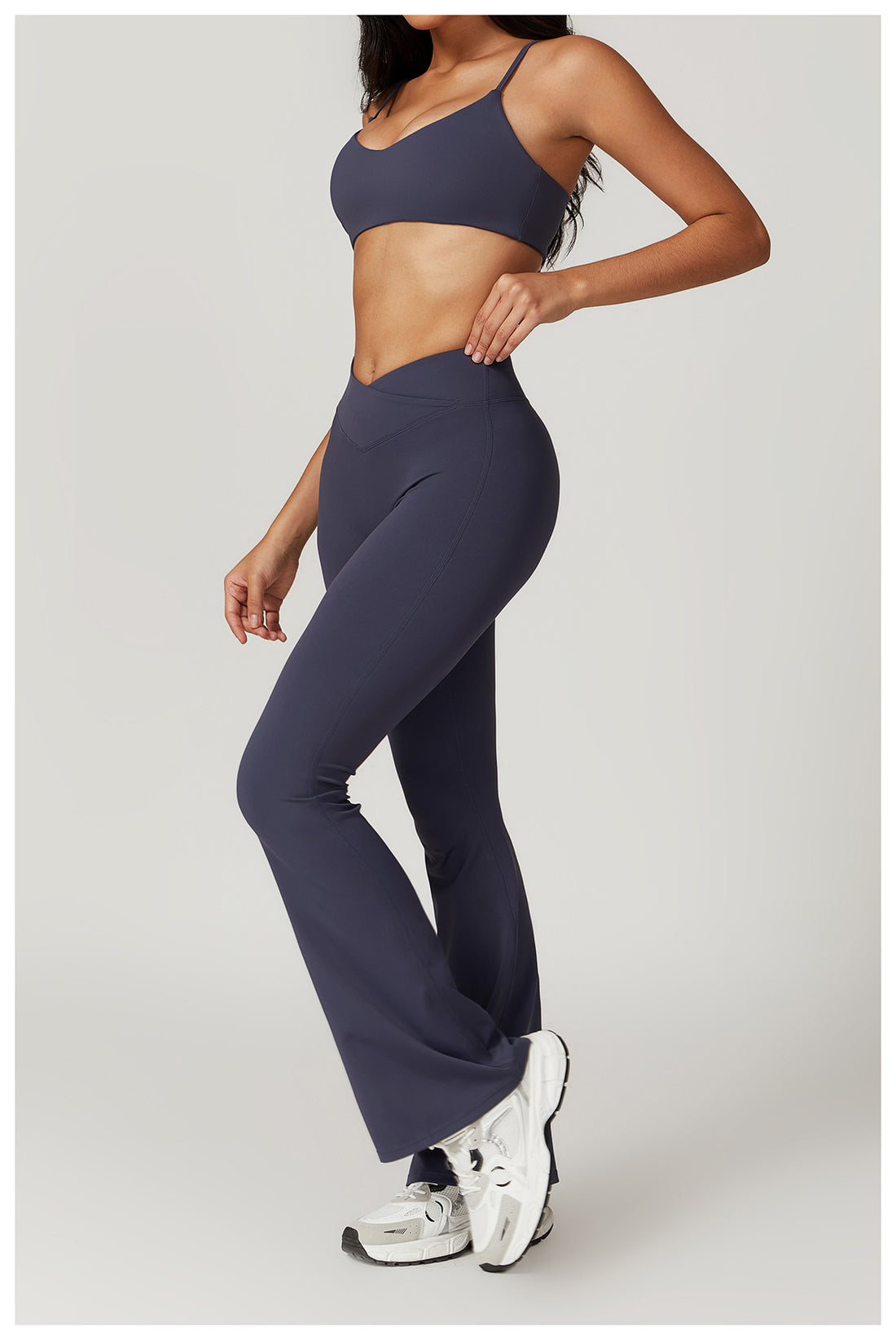Cropped top and flare pants set