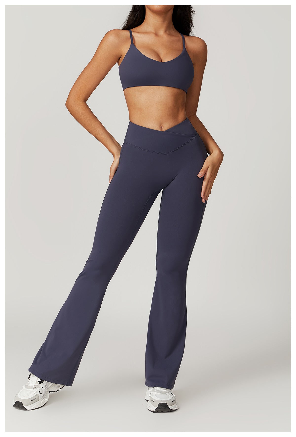 Cropped top and flare pants set