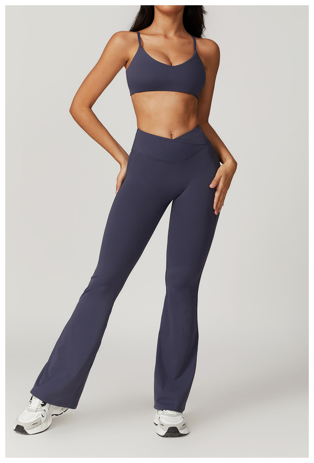 Cropped top and flare pants set