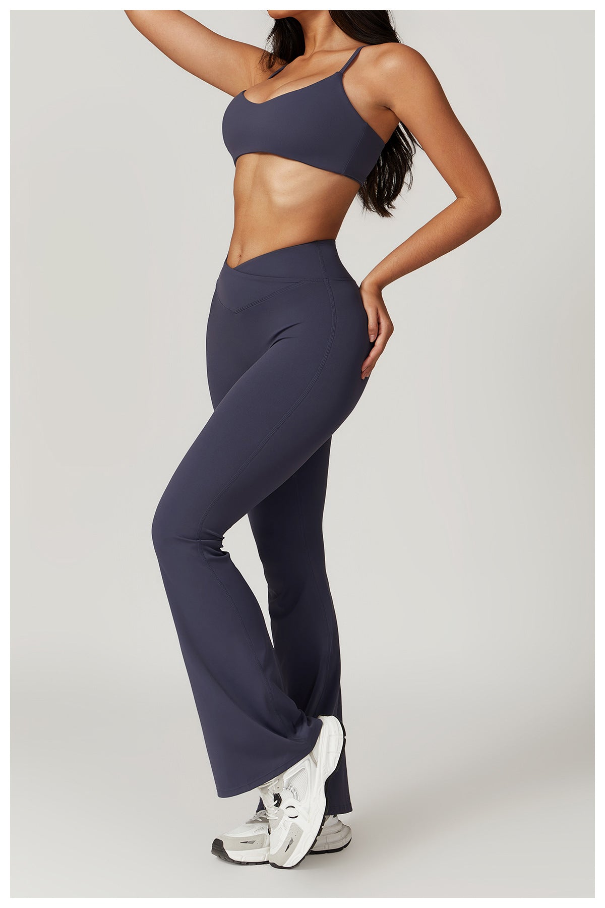 Cropped top and flare pants set