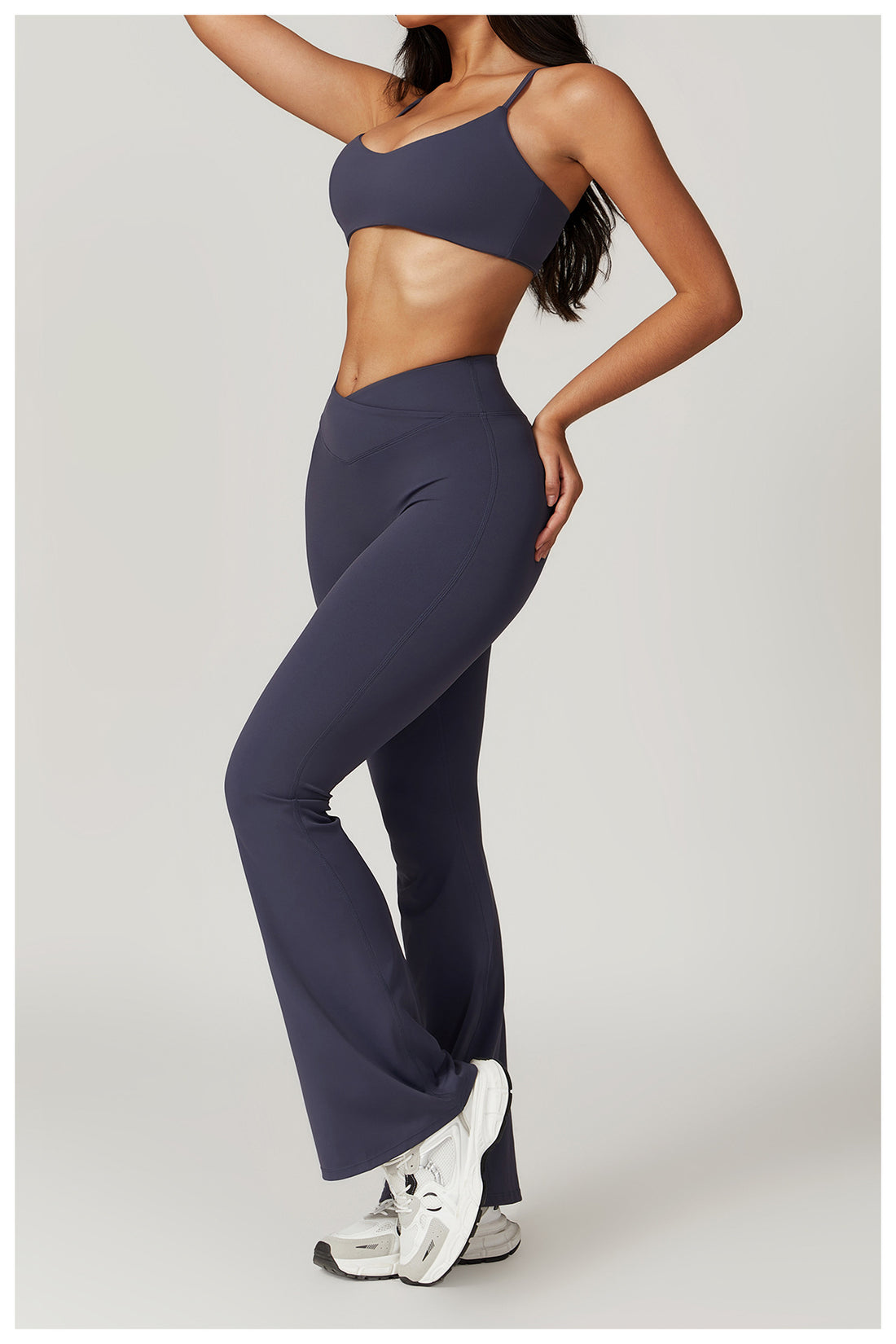 Cropped top and flare pants set