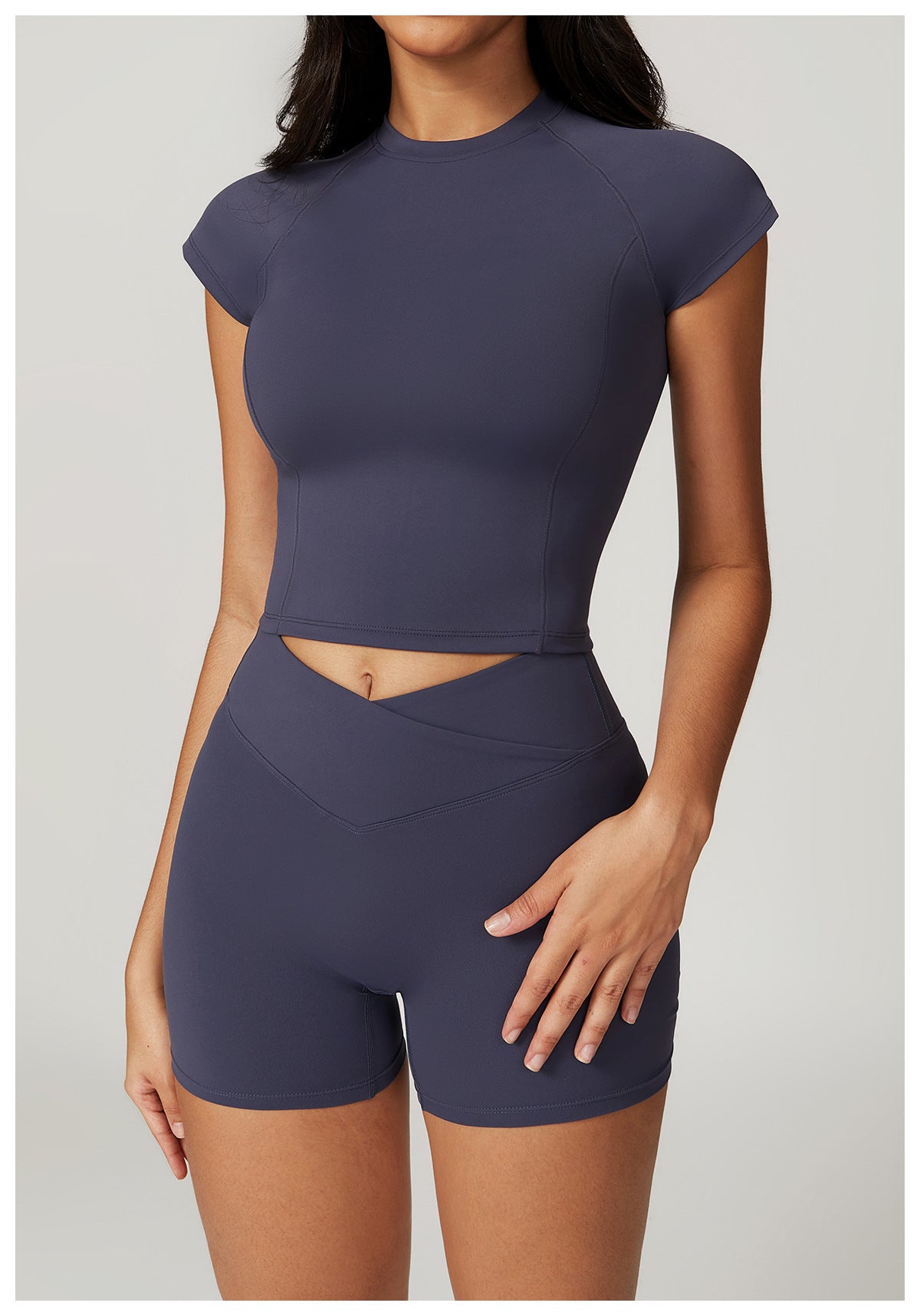 cross waist t-shirt and shorts