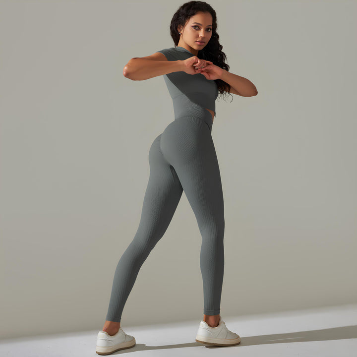 Active Pants and Short Sleeve Top Set