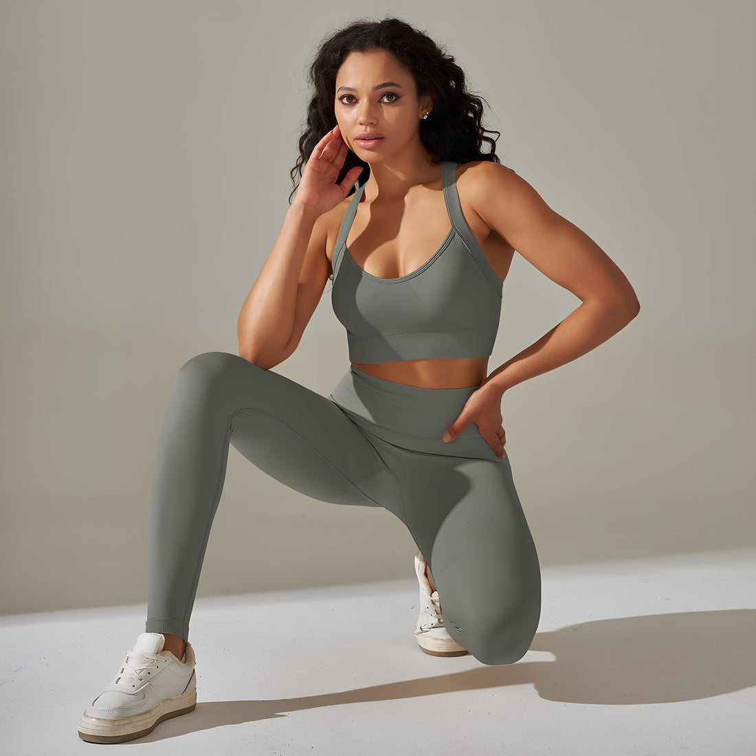 GymGlow Pants and Twisted Top Set