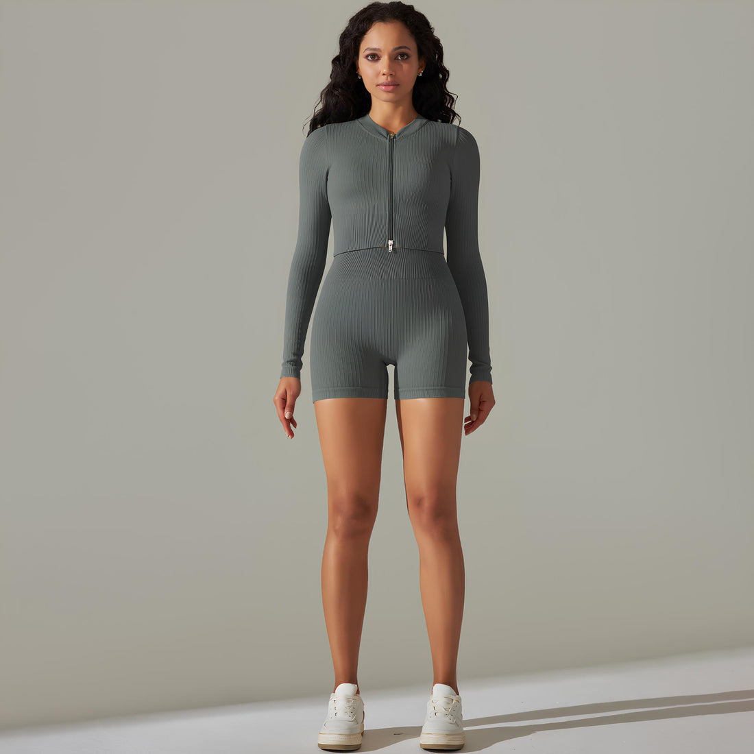 Active Shorts and Long Sleeve Top Set